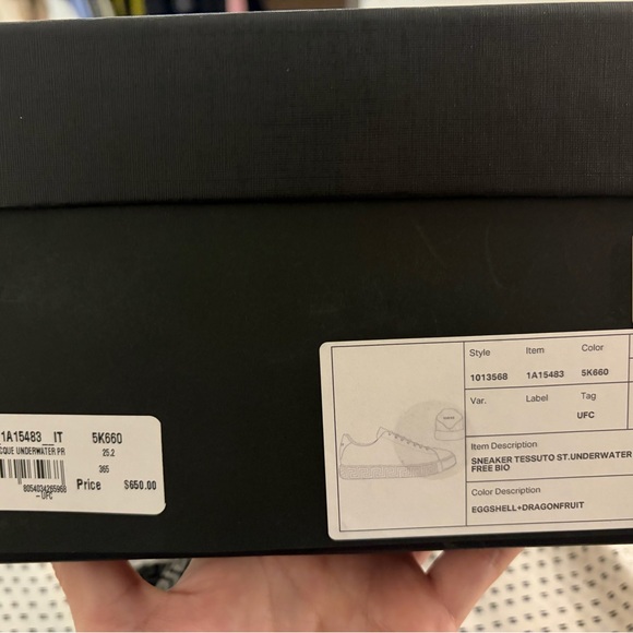 Versace Women's Cream and Pink Patterned Sneakers - Picture 9 of 10